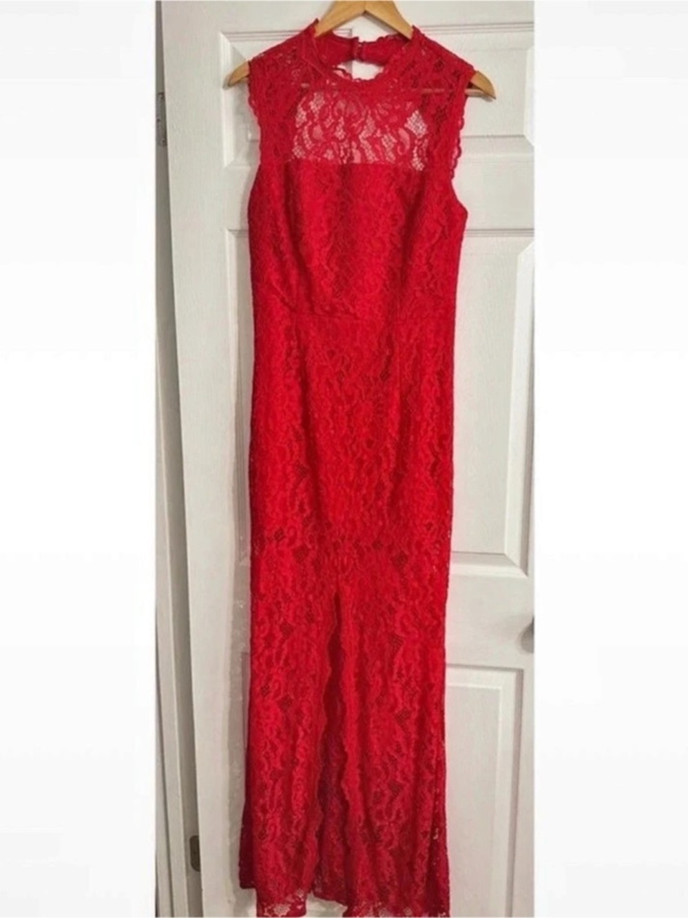 Jarlo Red Lace Maxi Dress Size 12